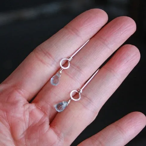 Dainty Gemstone Dangle Earrings - SERENITY