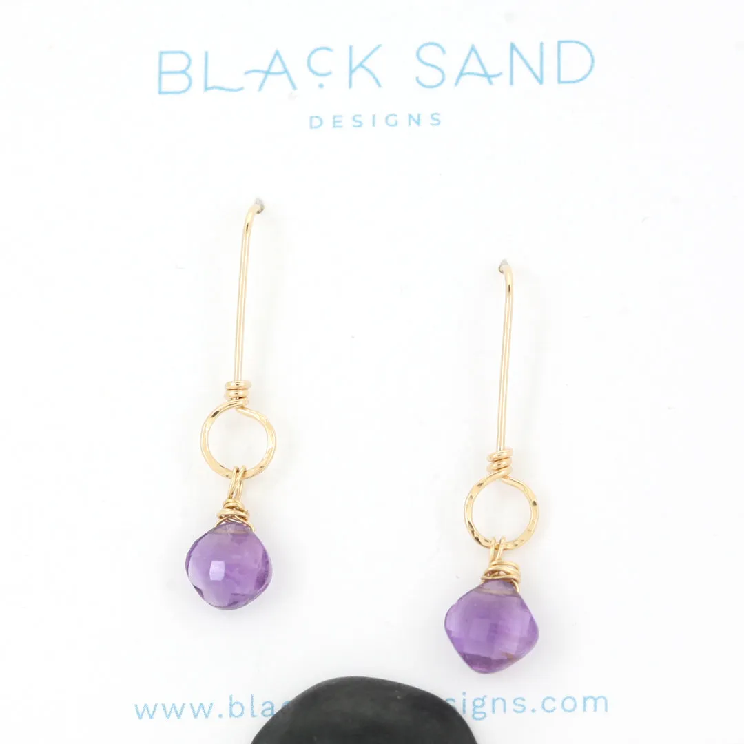 Dainty Gemstone Dangle Earrings - SERENITY