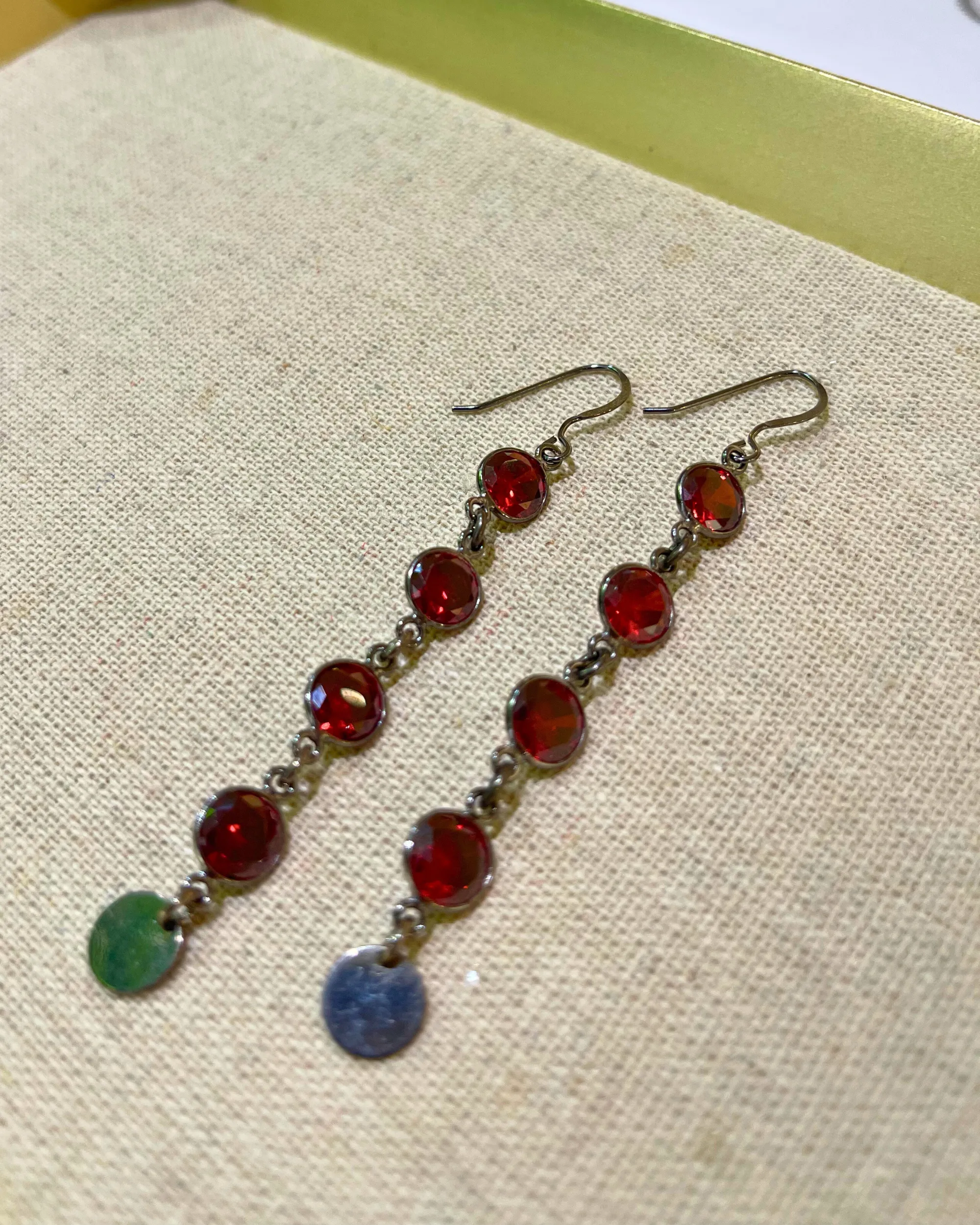 Dangling Crystal Earrings | Ruby