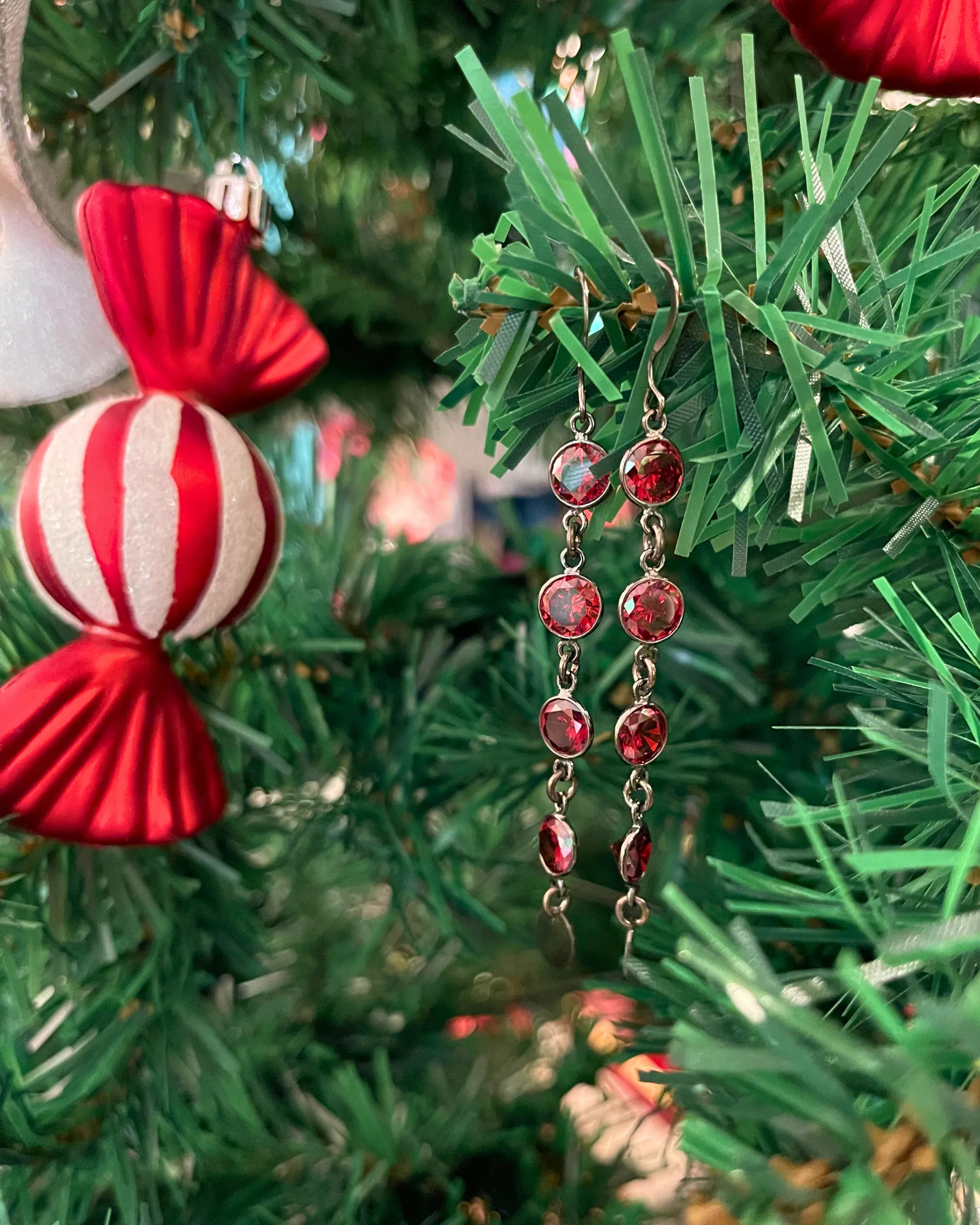 Dangling Crystal Earrings | Ruby