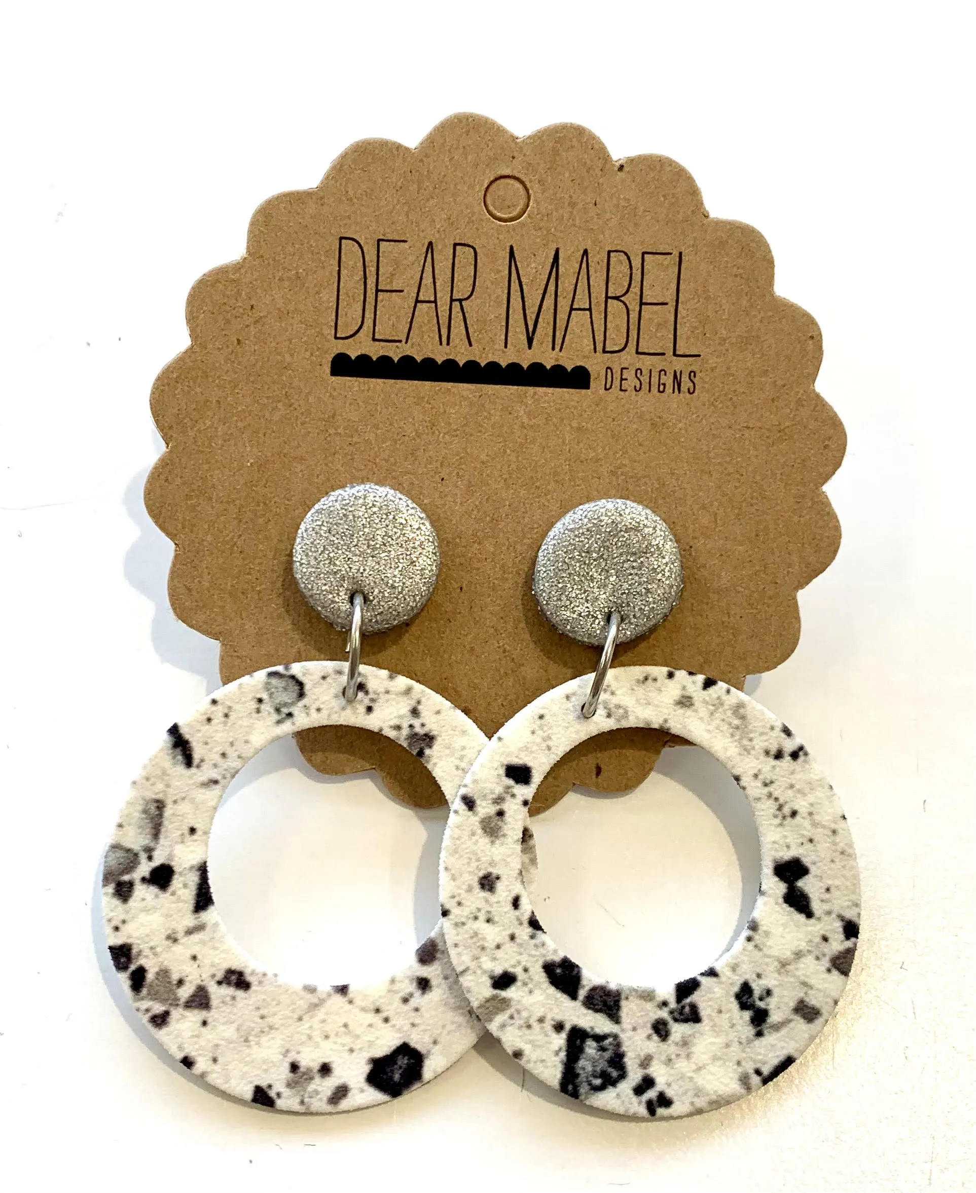 Dear Mabel Handmade - Grey Speckle Earrings*