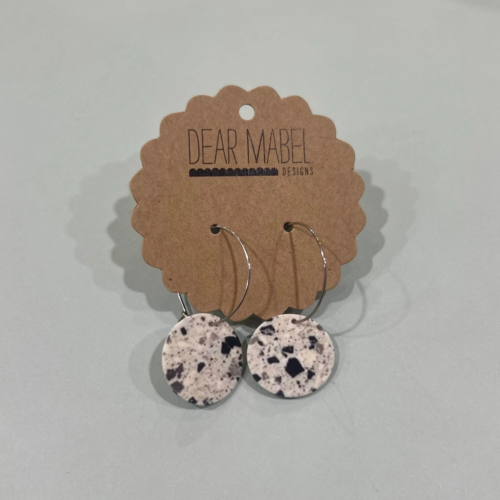 Dear Mabel Handmade - Grey Speckle Earrings*