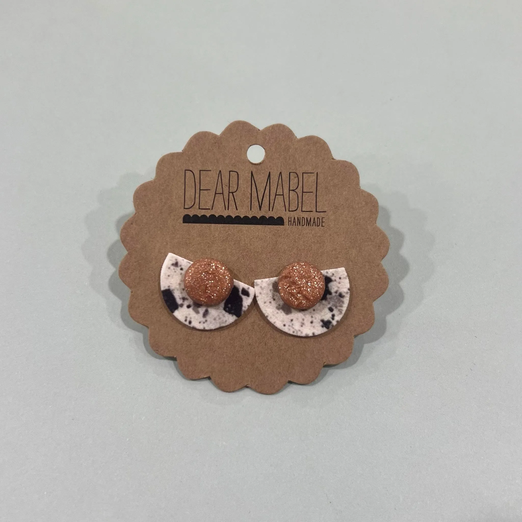 Dear Mabel Handmade - Grey Speckle Earrings*