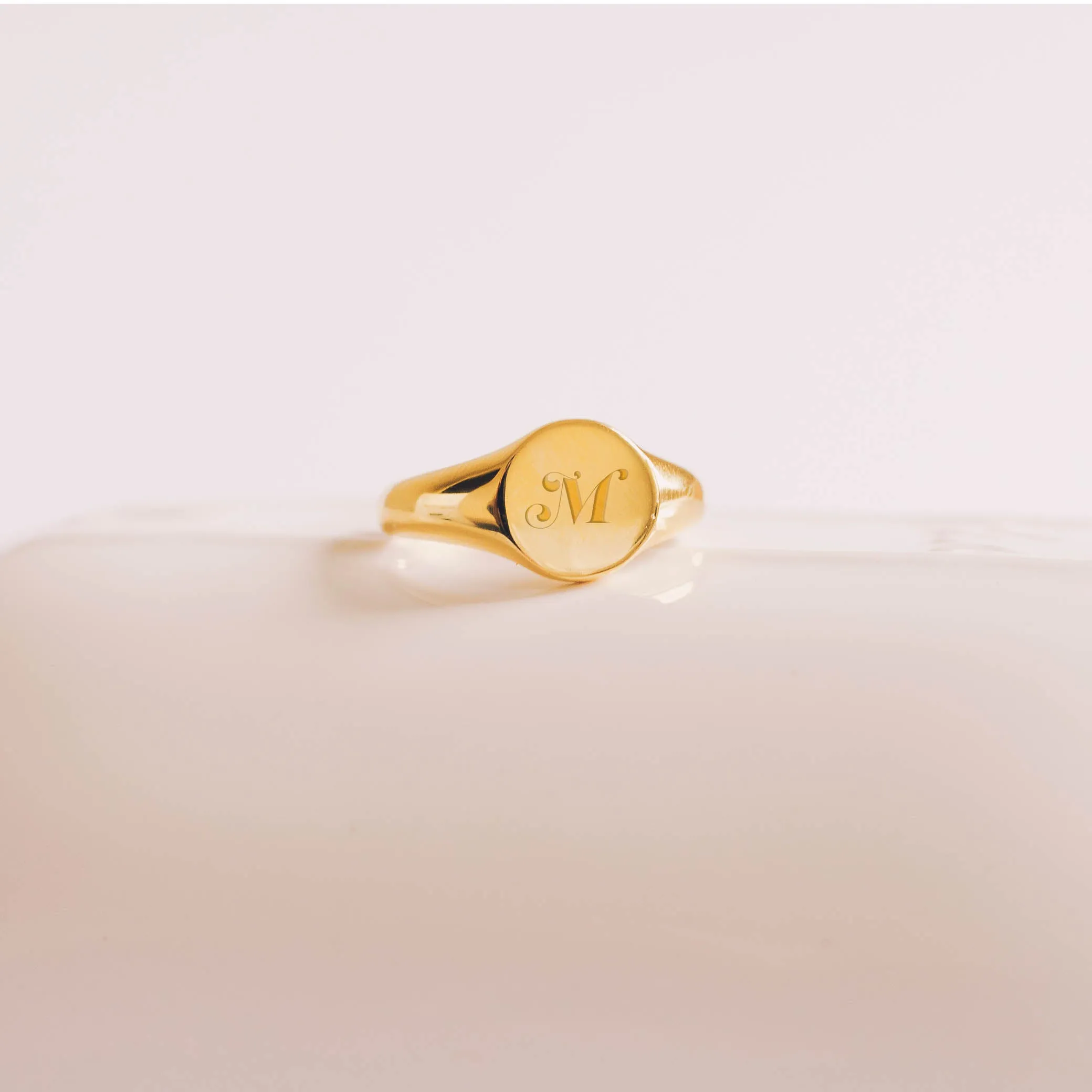 Decorative Swash Monogram Signet Ring