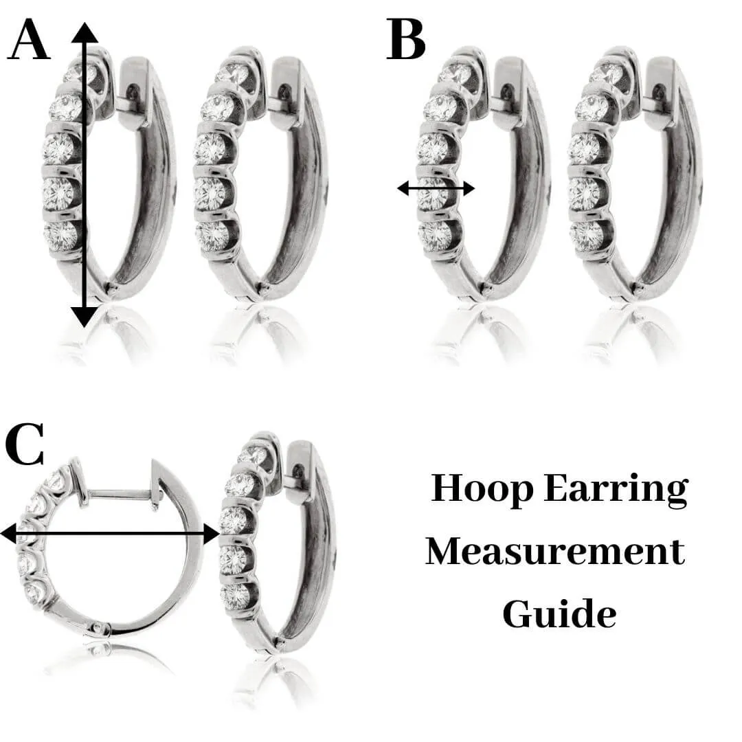 Diamond Circle Front Facing Hoop Style Earrings