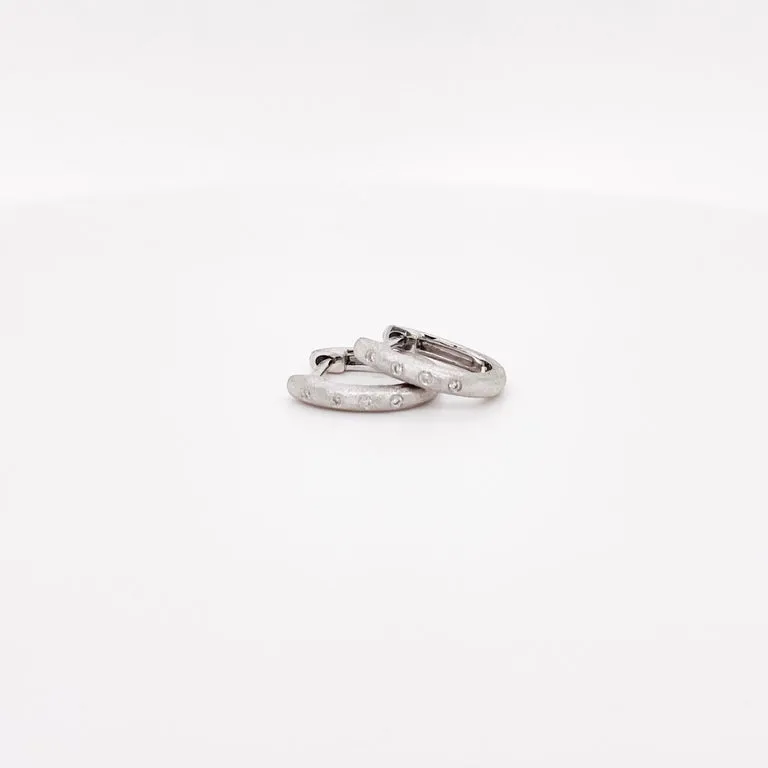 Diamond Satin Huggie Earrings