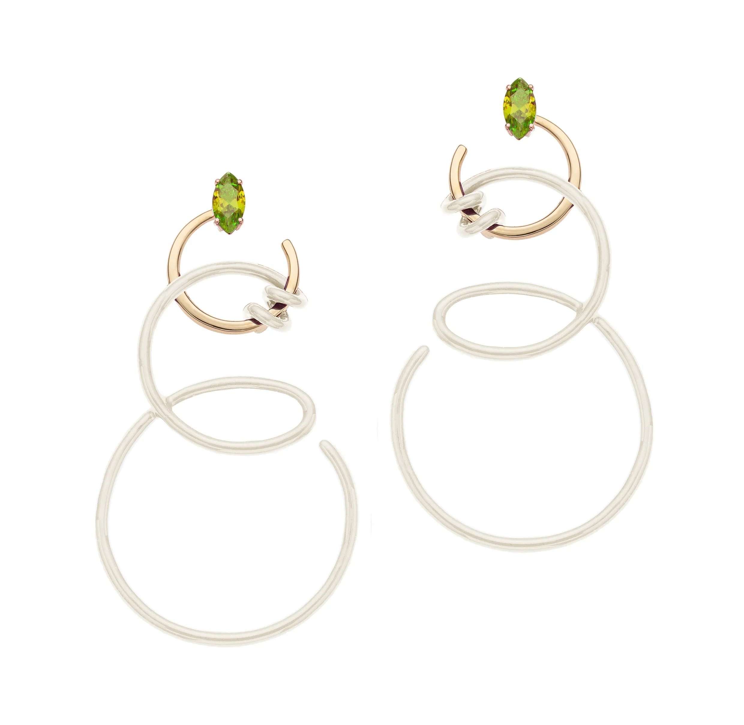 DOUBLE CURL VINE EARRINGS ~ IN PANNA