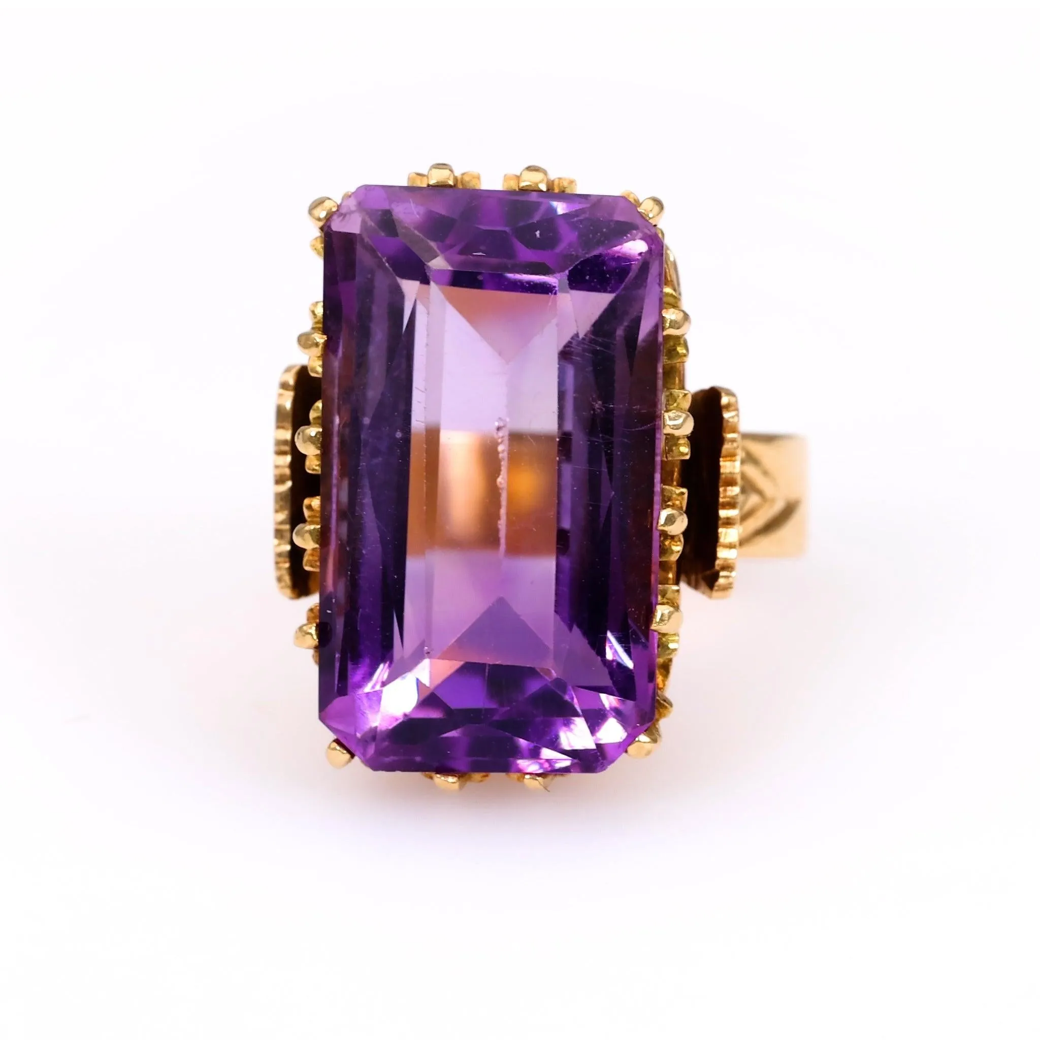 Edwardian Amethyst 14k Yellow Gold Ring