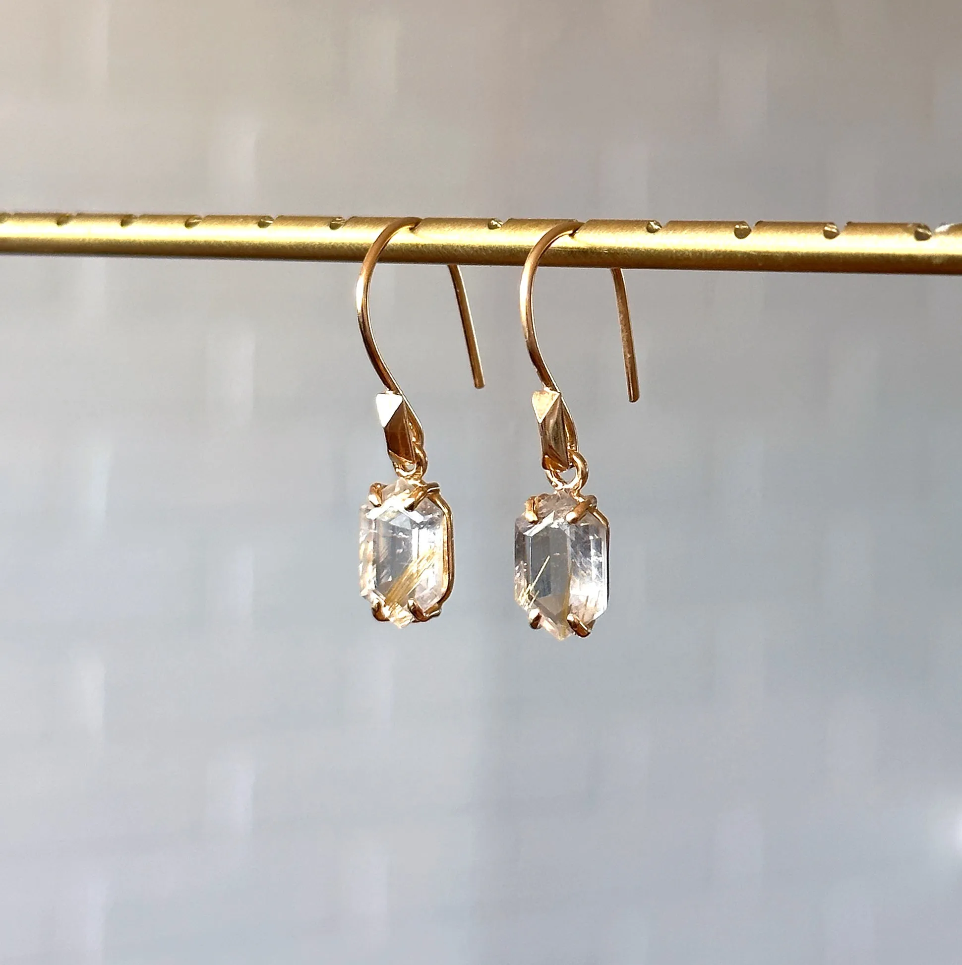 Eloise Rutilated Quartz Earrings in Vermeil