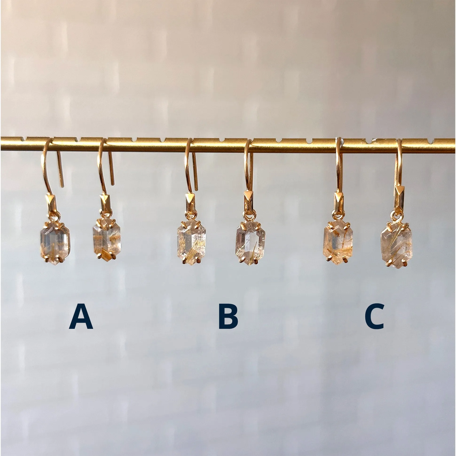 Eloise Rutilated Quartz Earrings in Vermeil