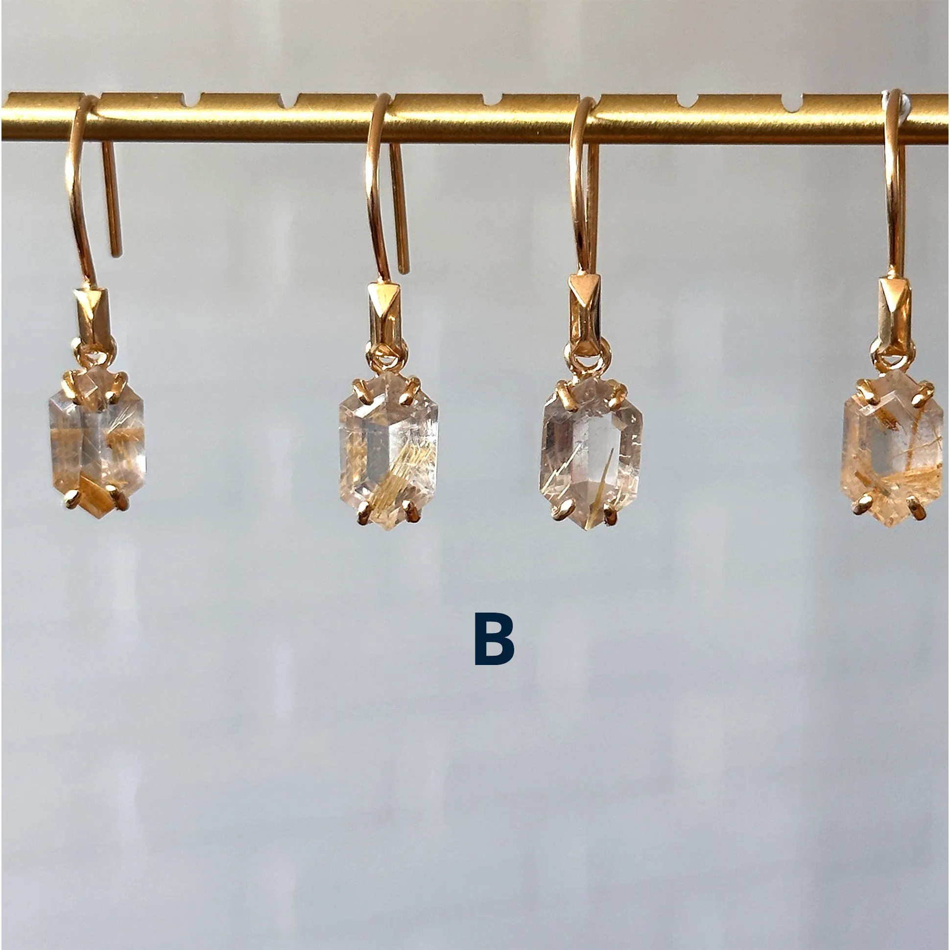 Eloise Rutilated Quartz Earrings in Vermeil