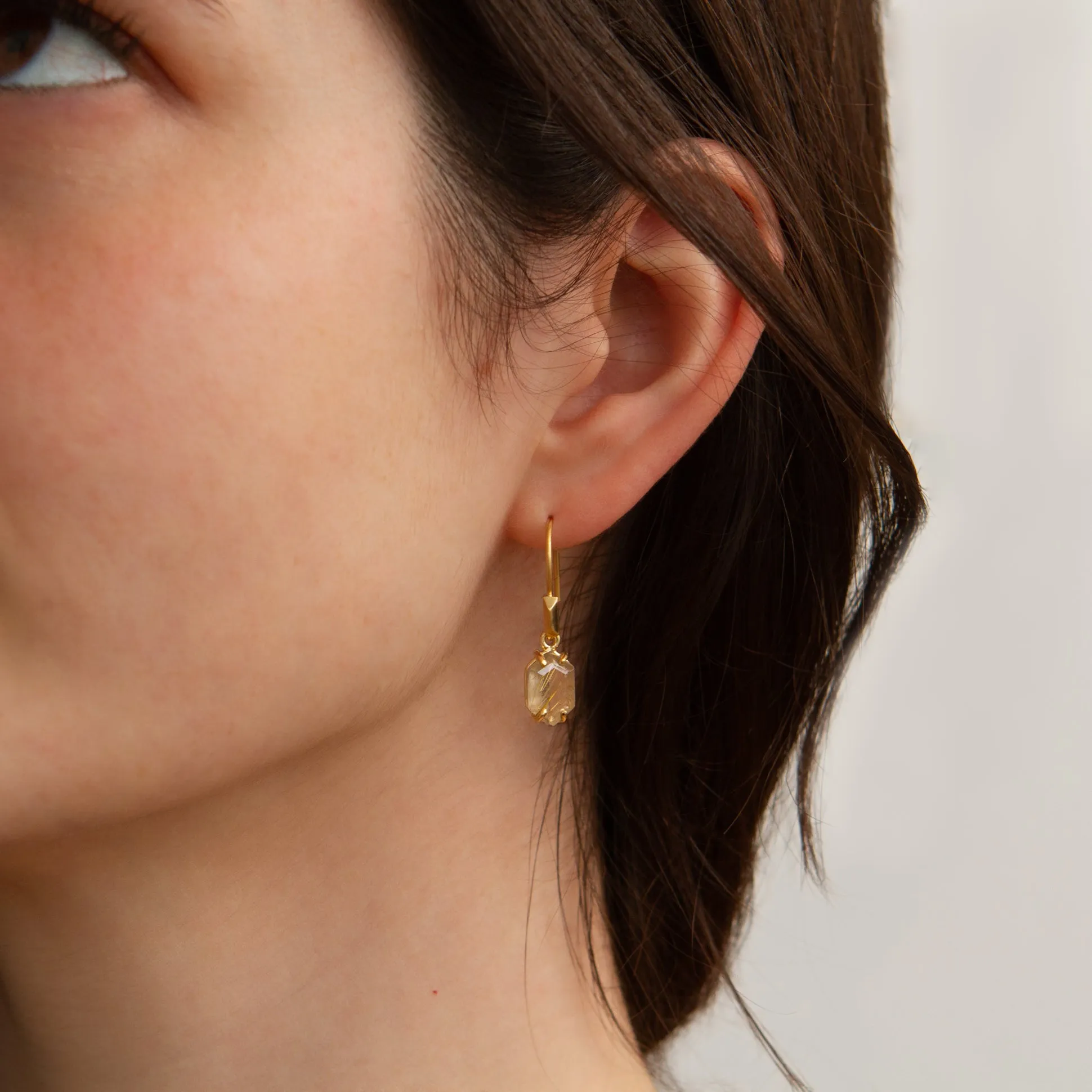 Eloise Rutilated Quartz Earrings in Vermeil