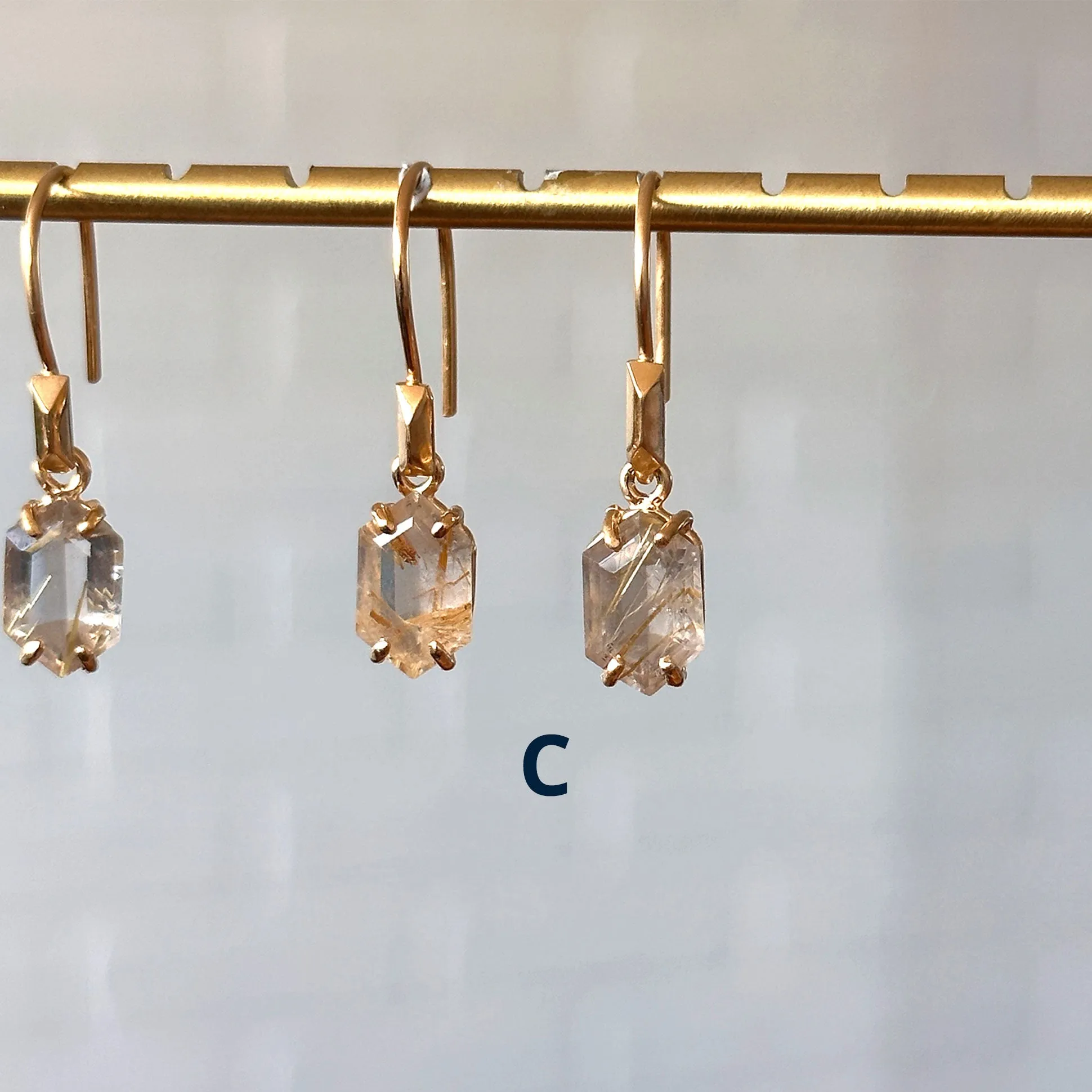 Eloise Rutilated Quartz Earrings in Vermeil