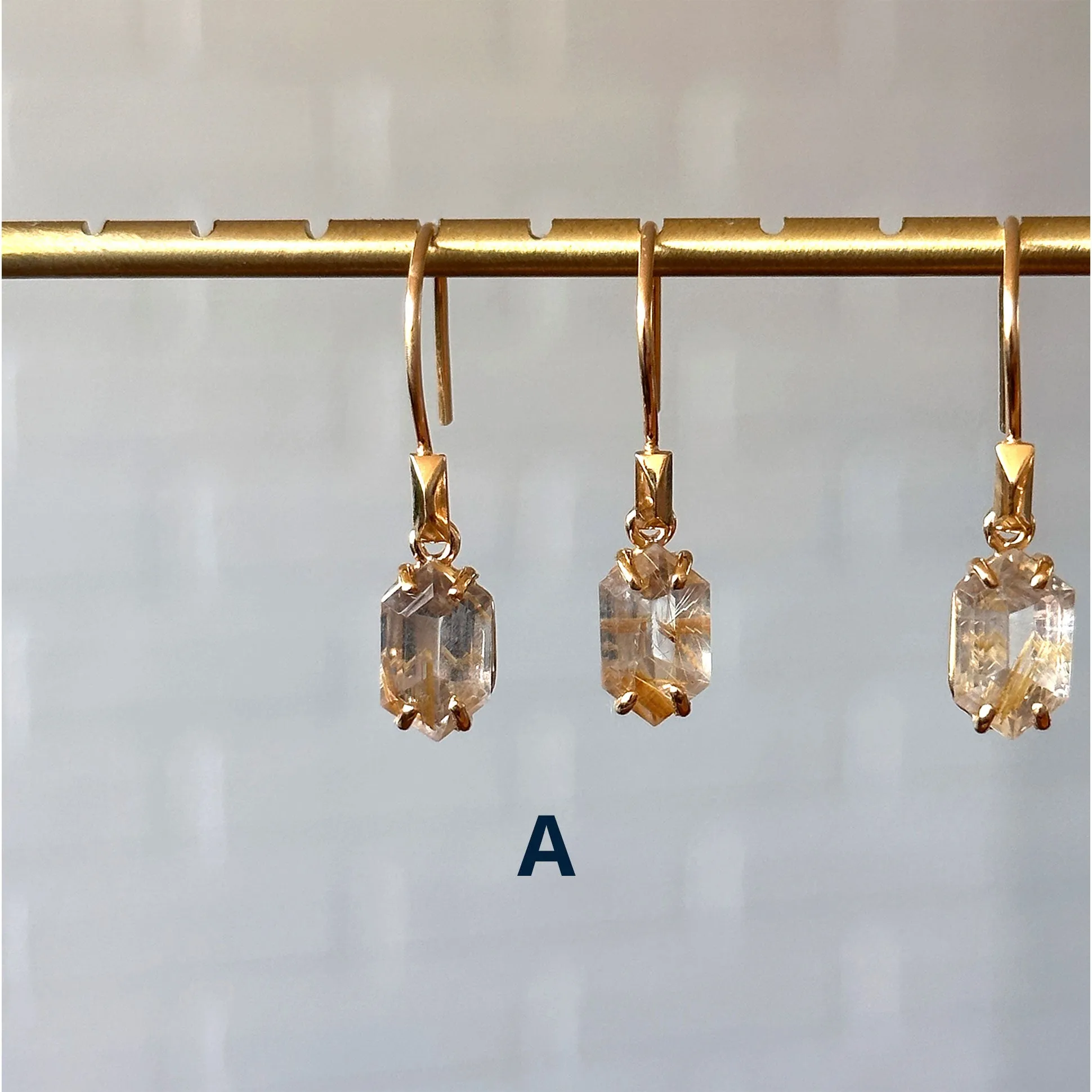 Eloise Rutilated Quartz Earrings in Vermeil
