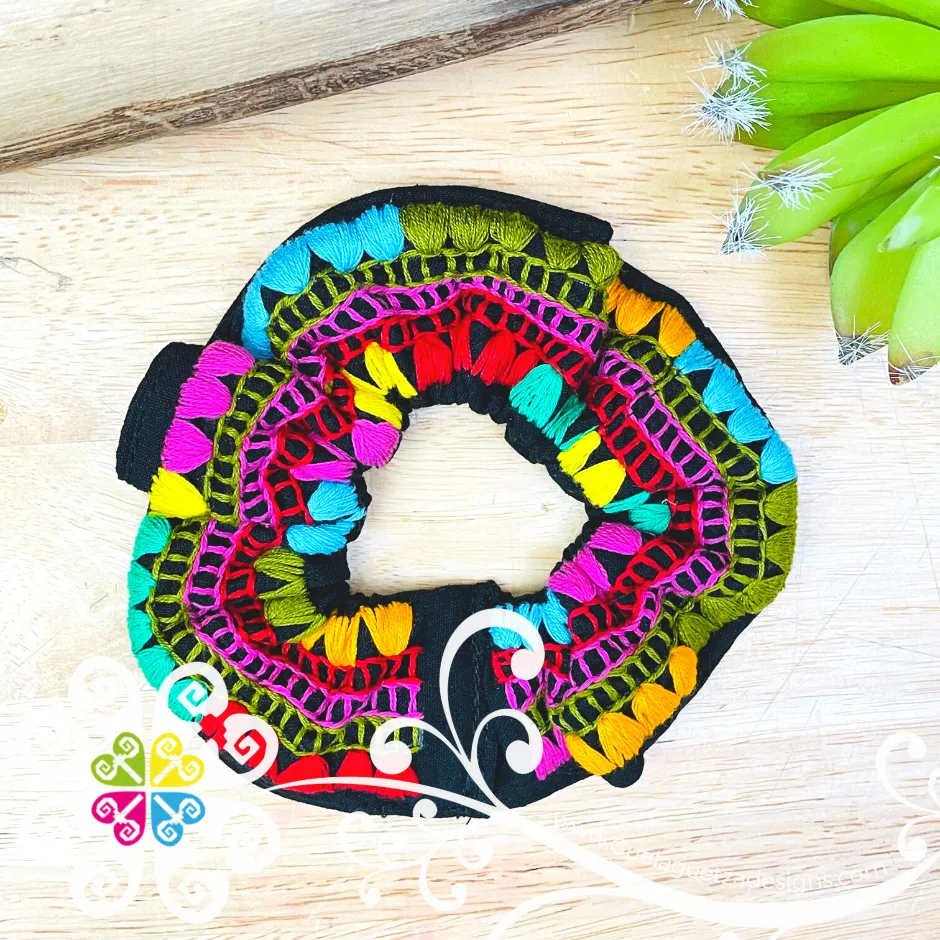 Embroider Flower Scrunchies
