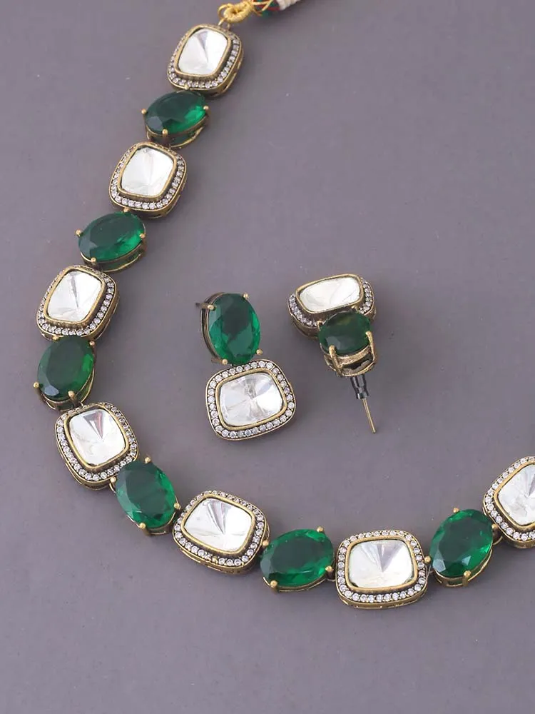 Emerald Aahana Zirconia Jewellery Set