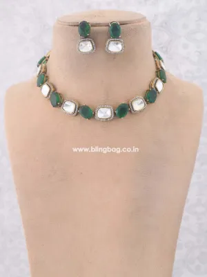 Emerald Aahana Zirconia Jewellery Set