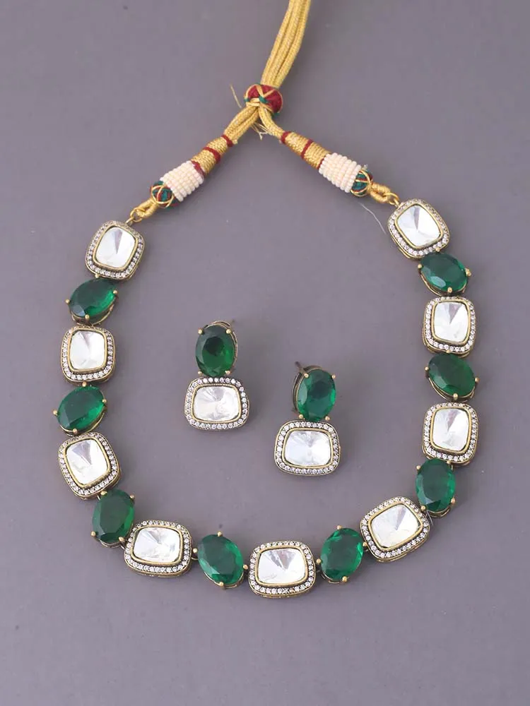 Emerald Aahana Zirconia Jewellery Set