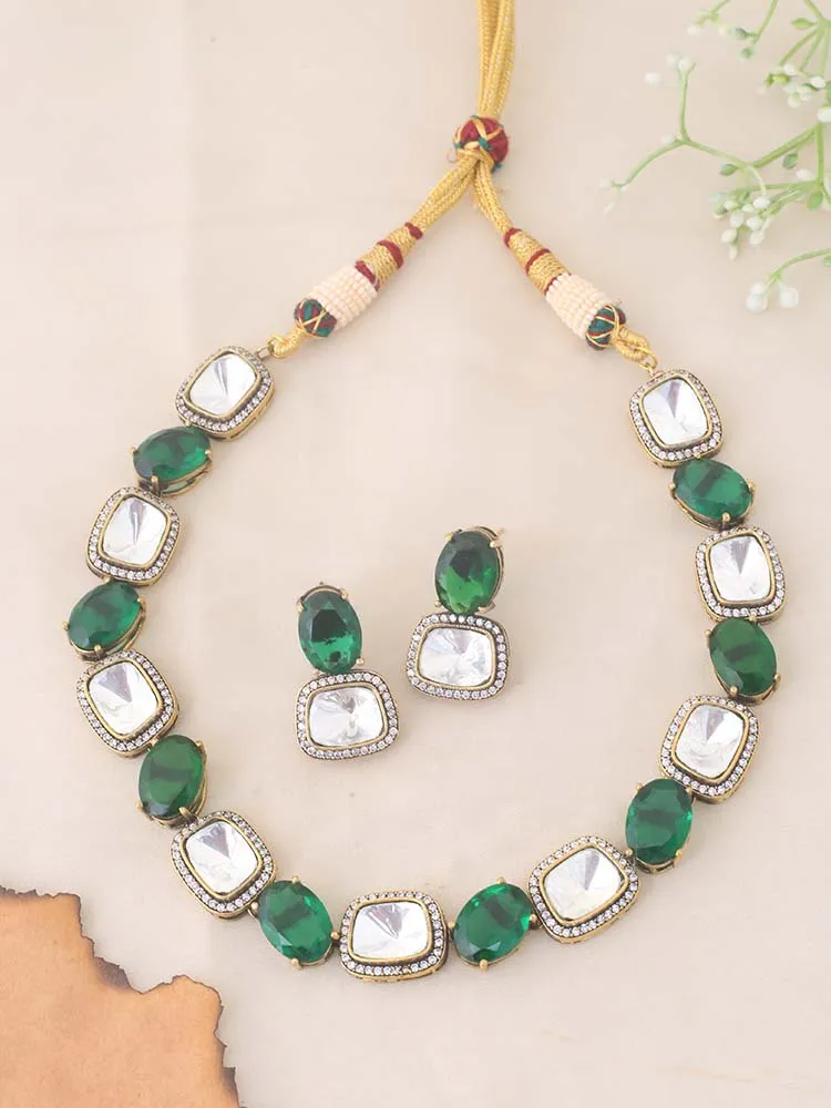 Emerald Aahana Zirconia Jewellery Set