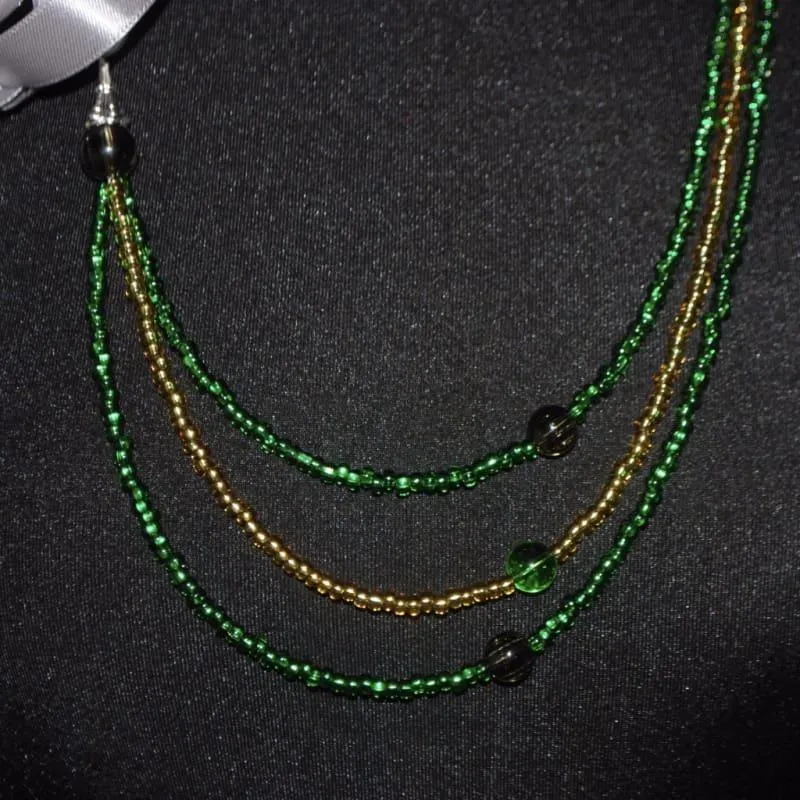 Emerald and Gold Boho Necklace