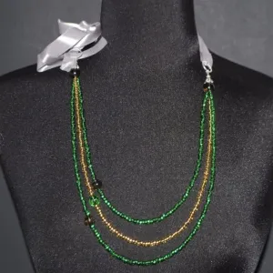 Emerald and Gold Boho Necklace