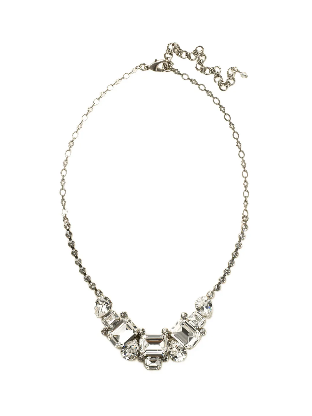Emerald and Pear-Cut Crystal Collar Neck