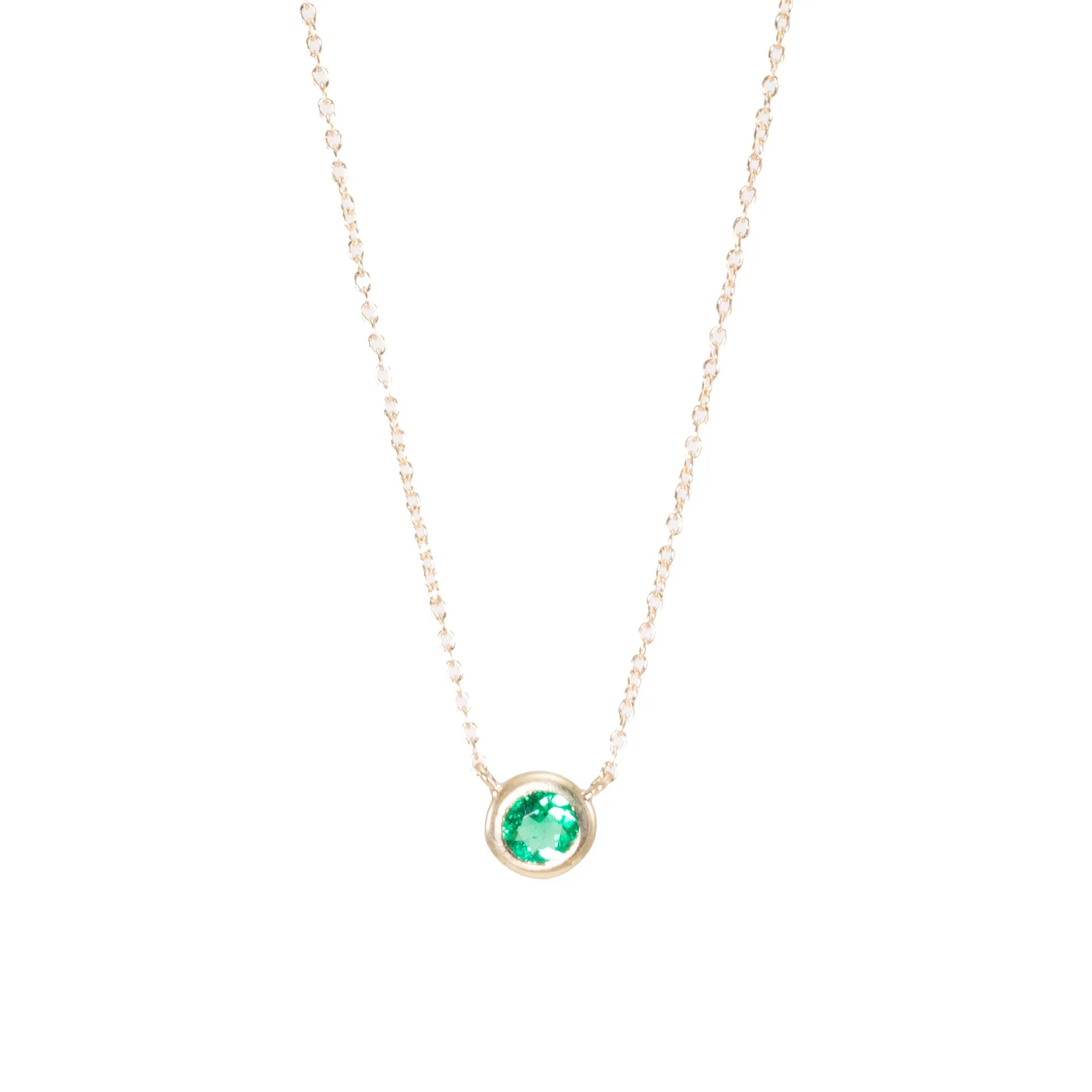 Emerald Bezel Necklace