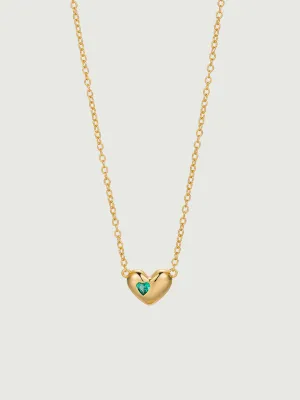Emerald Heart Chain Necklace