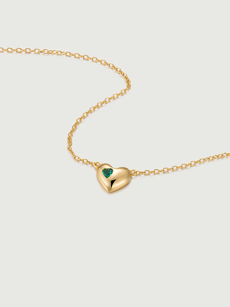 Emerald Heart Chain Necklace