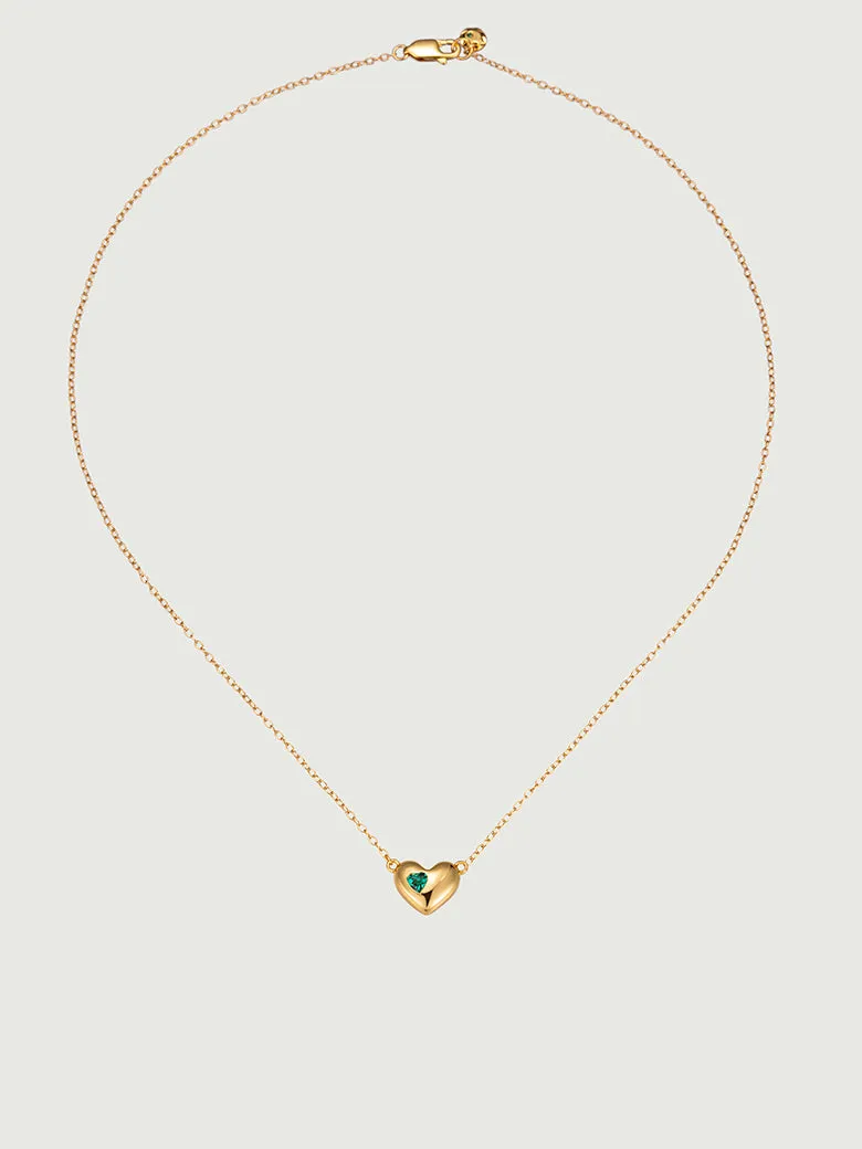 Emerald Heart Chain Necklace