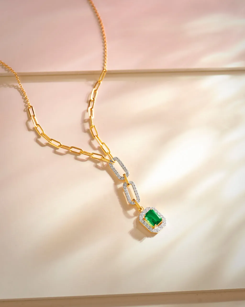 Emerald Lariat Necklace