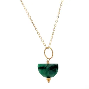 emerald mezzeluna necklace
