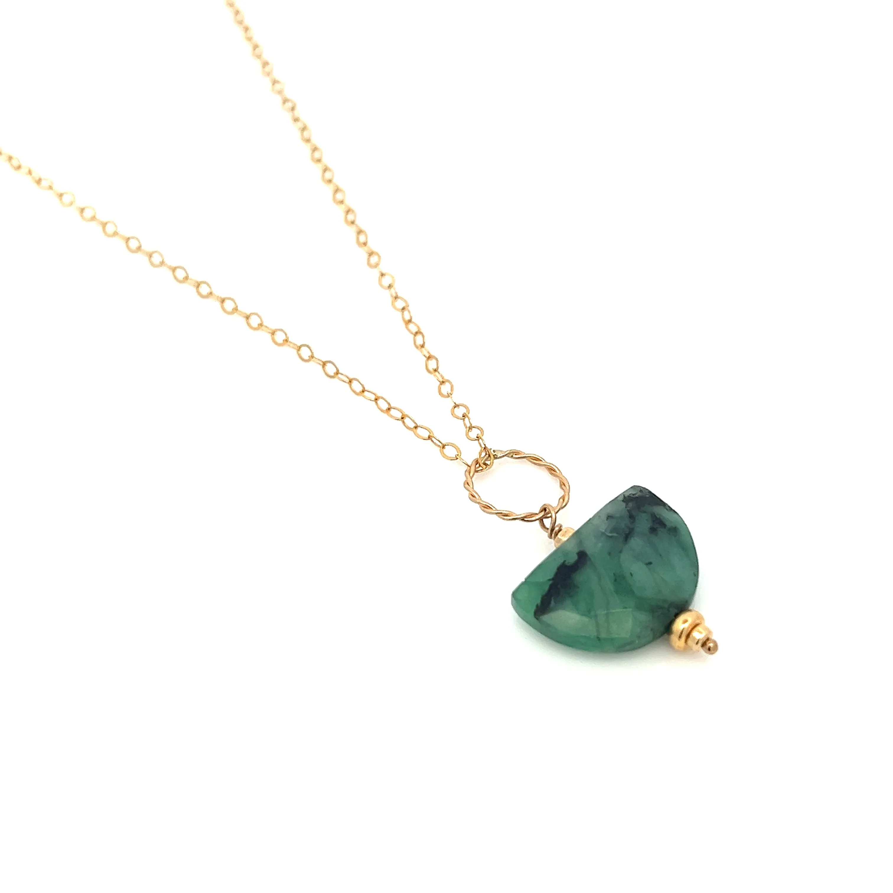 emerald mezzeluna necklace