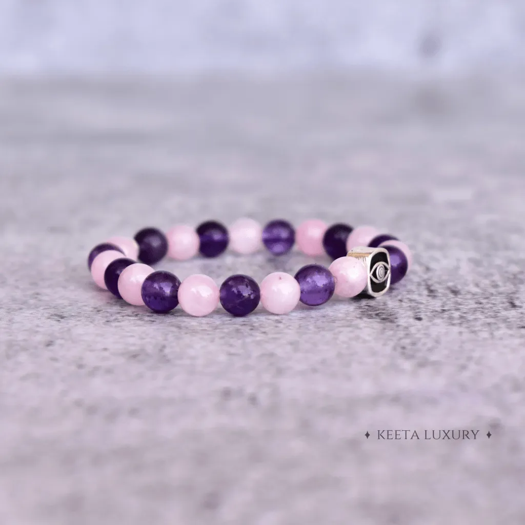 Enchanted Eye - Rose Quartz & Amethyst Bracelets