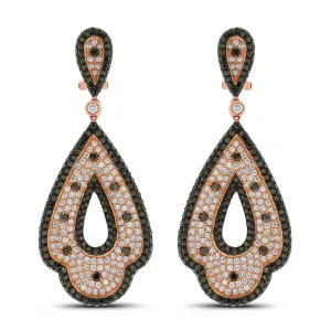 Enya Black & White Diamond Earrings (7.95 ct Diamonds) in Rose Gold