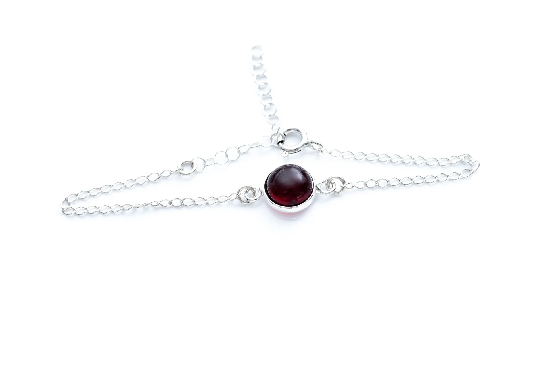 ESSENTIALS Cherry Amber Link Chain Bracelet - Elegant & Versatile Everyday Wear