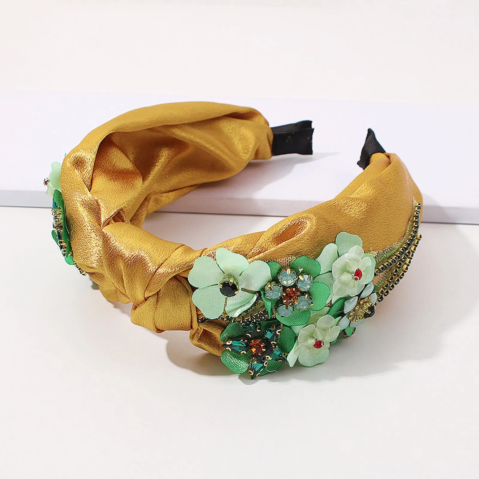 F2801 Topknot Spring Blossom Floral Embellished Wide Headband