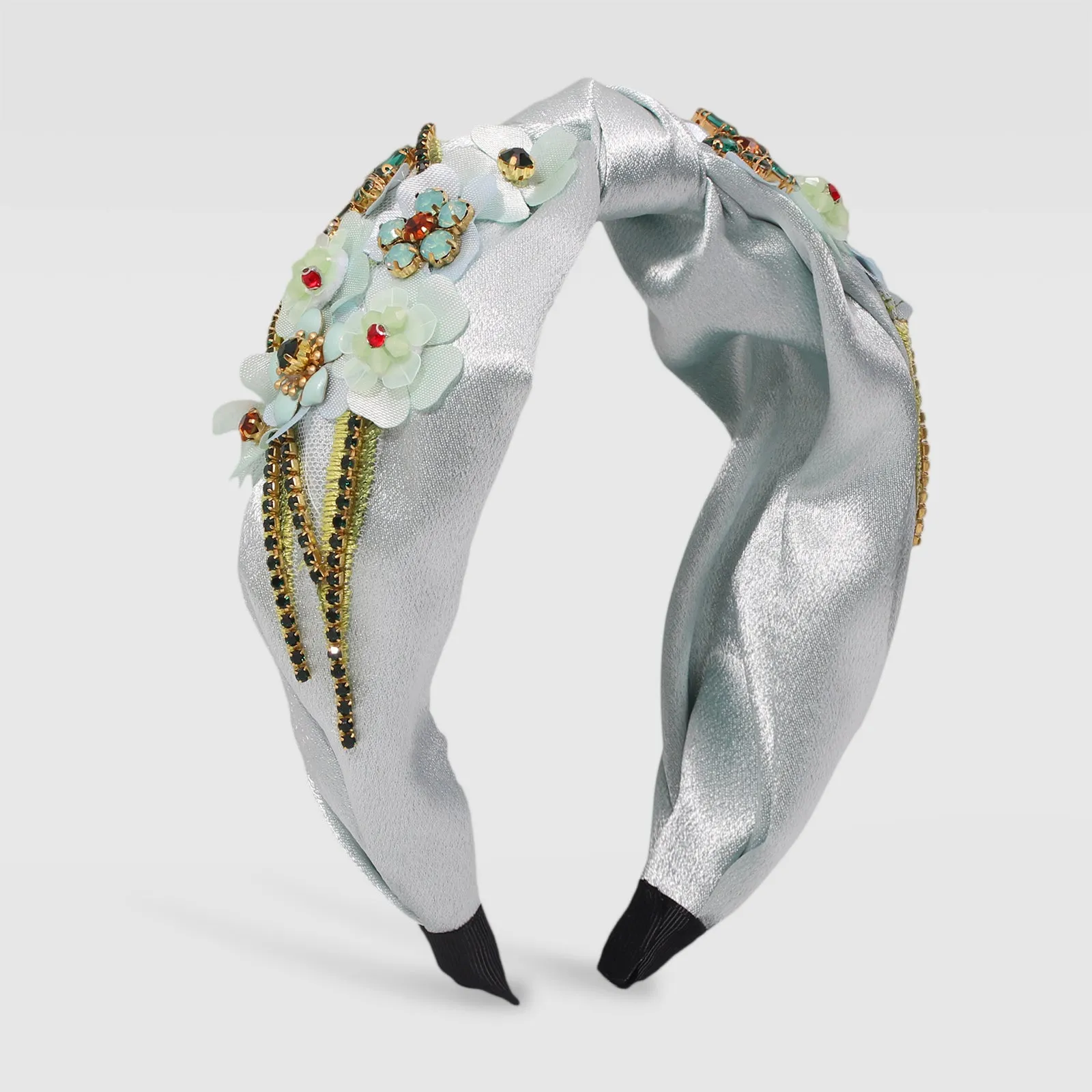F2801 Topknot Spring Blossom Floral Embellished Wide Headband