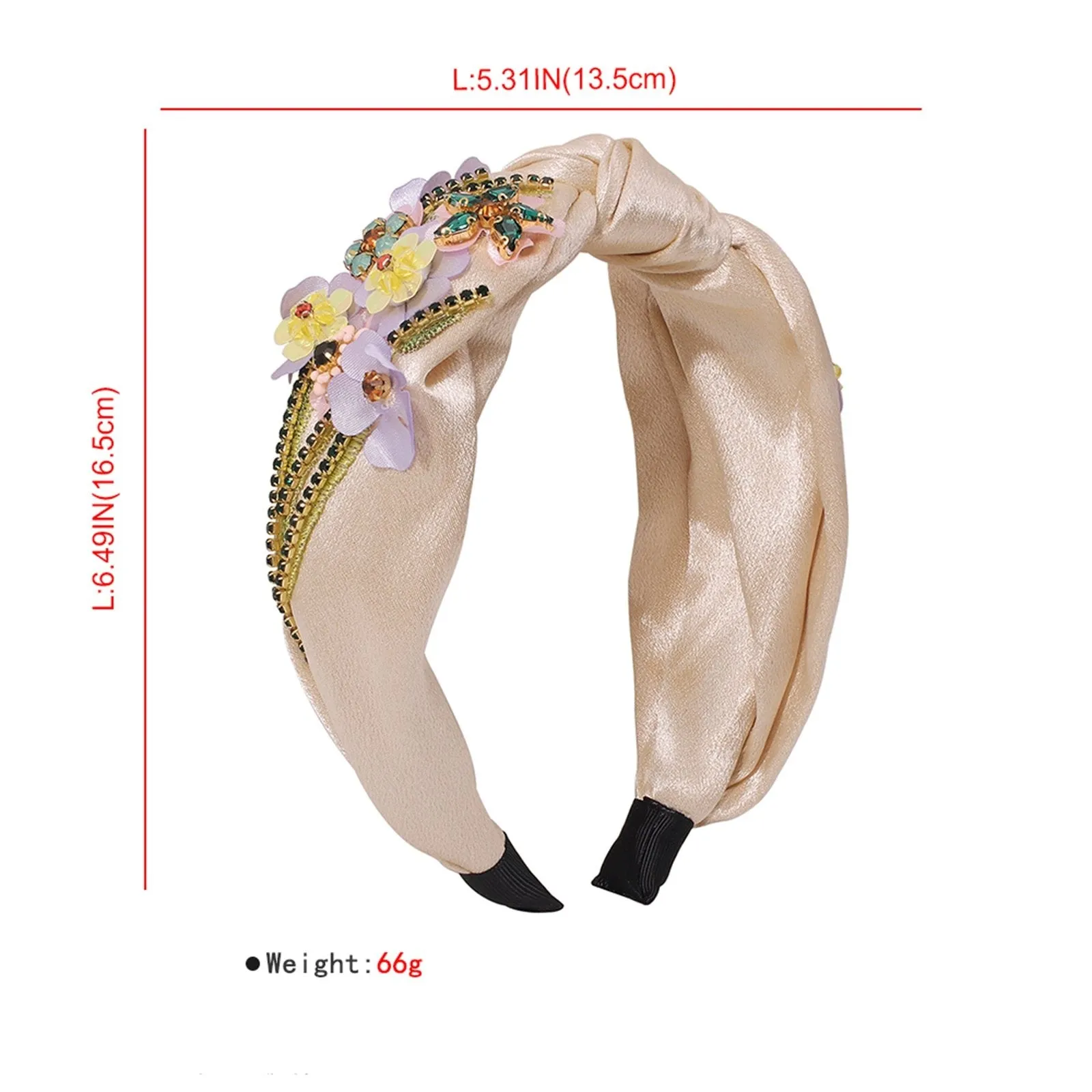 F2801 Topknot Spring Blossom Floral Embellished Wide Headband