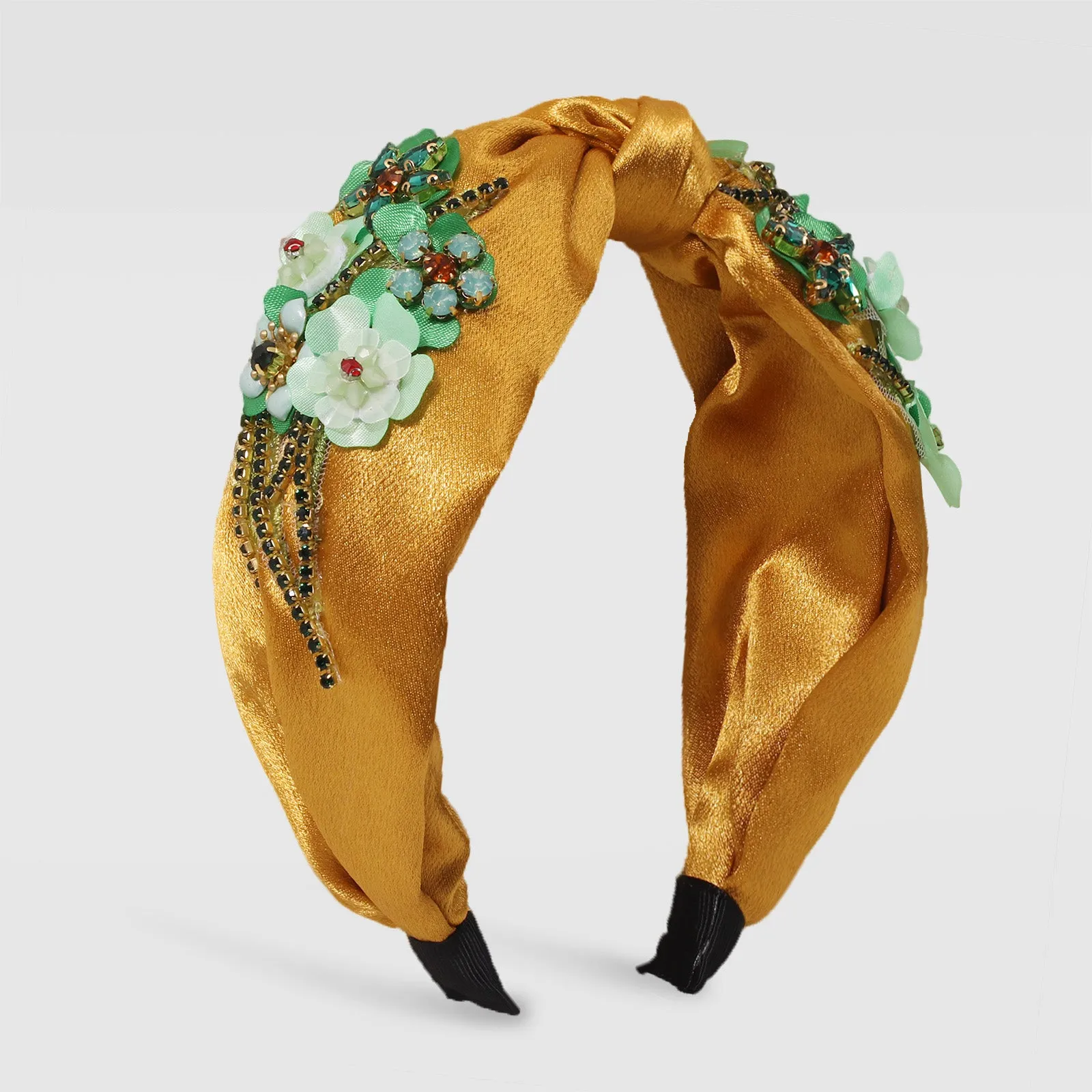 F2801 Topknot Spring Blossom Floral Embellished Wide Headband