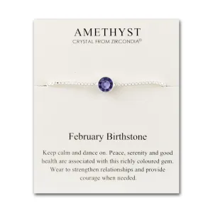 February (Amethyst) Birthstone Bracelet Created with Zircondia® Crystals