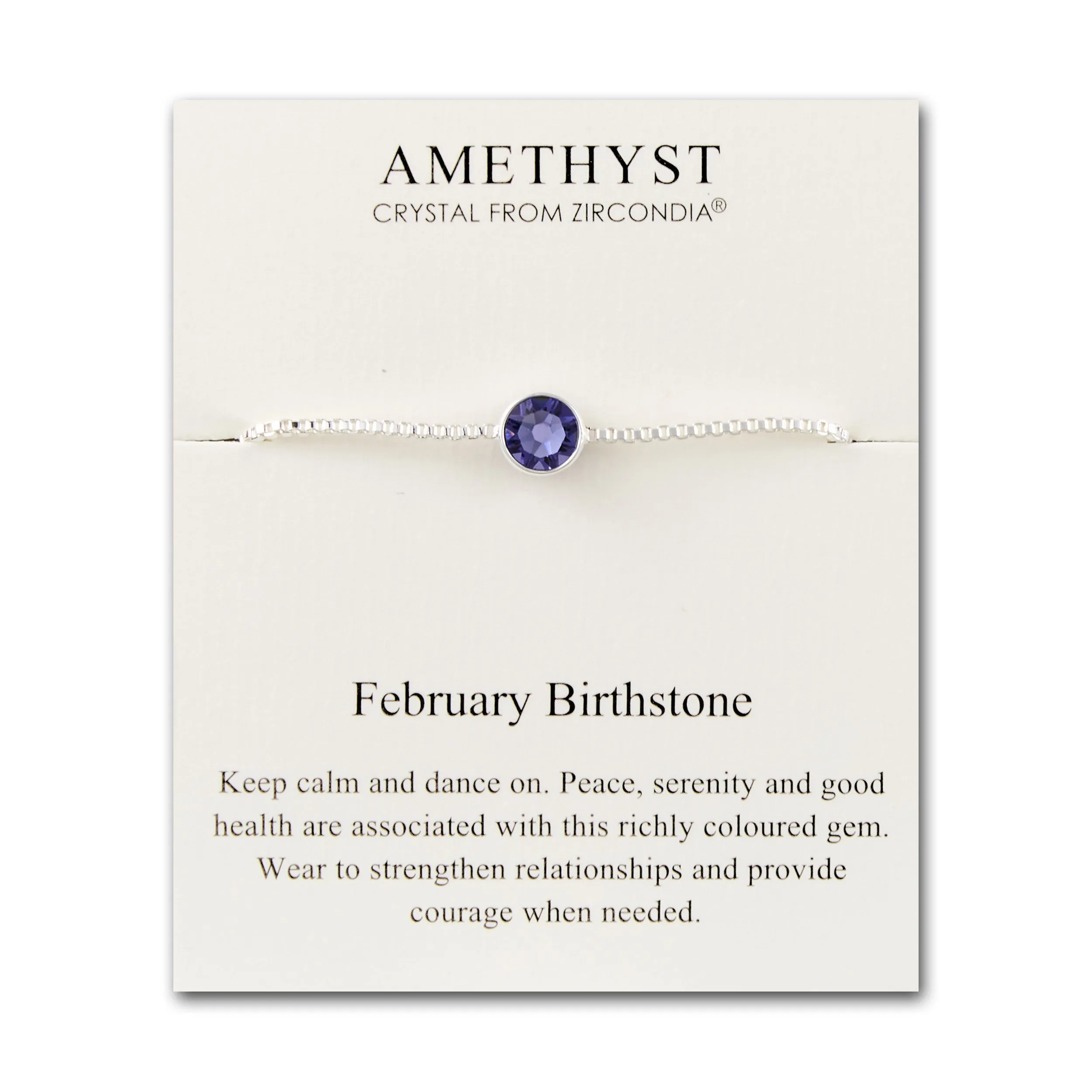 February (Amethyst) Birthstone Bracelet Created with Zircondia® Crystals