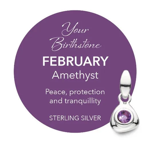 February Birthstone Amethyst tag necklace-Free Engraving