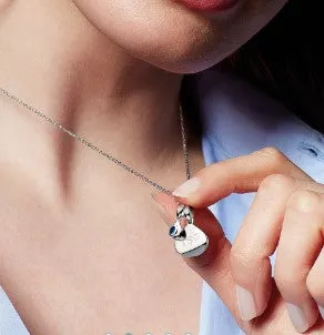 February Birthstone Amethyst tag necklace-Free Engraving