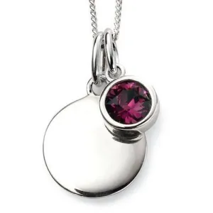 February Birthstone Engravable Necklace