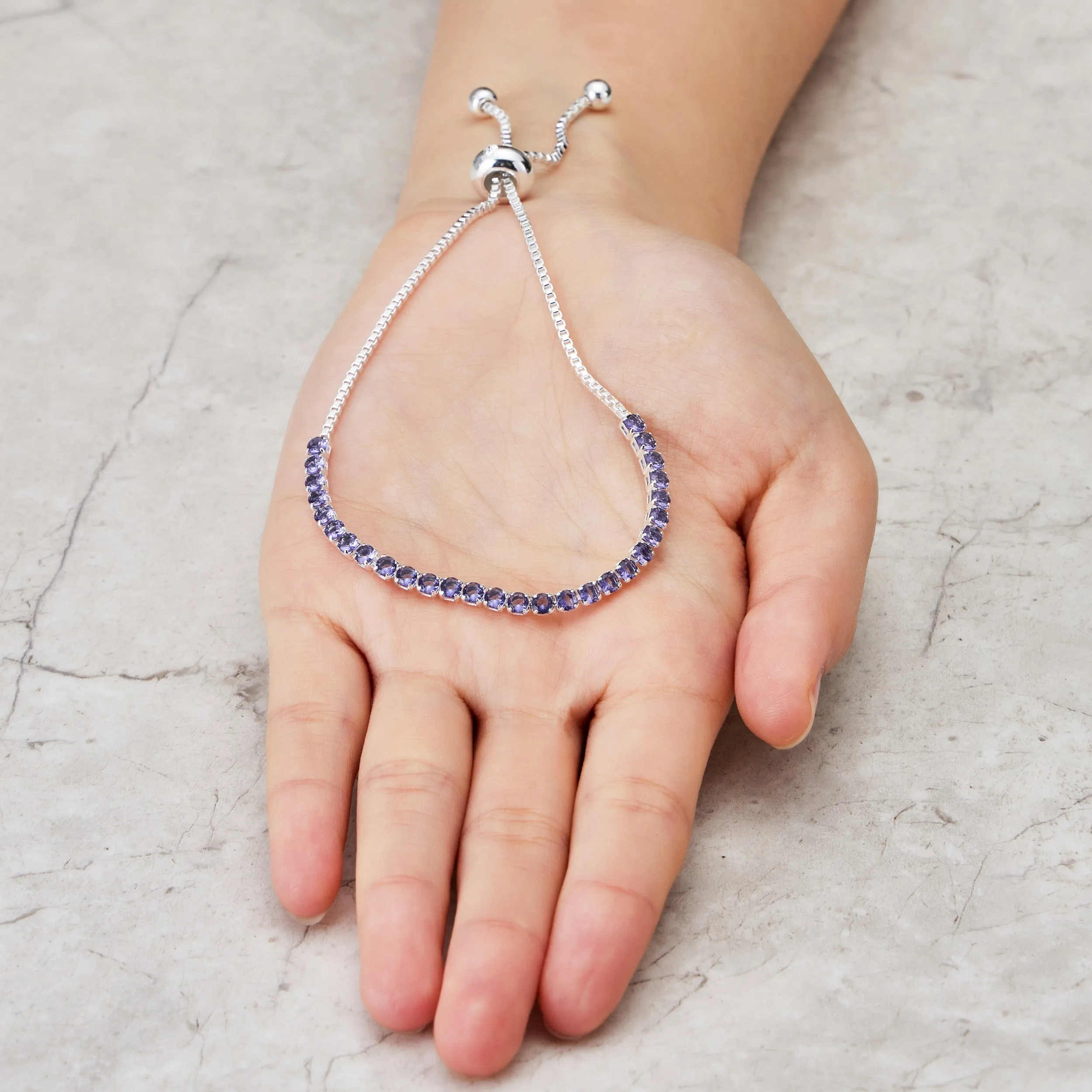 February Birthstone Friendship Bracelet with Amethyst Zircondia® Crystals