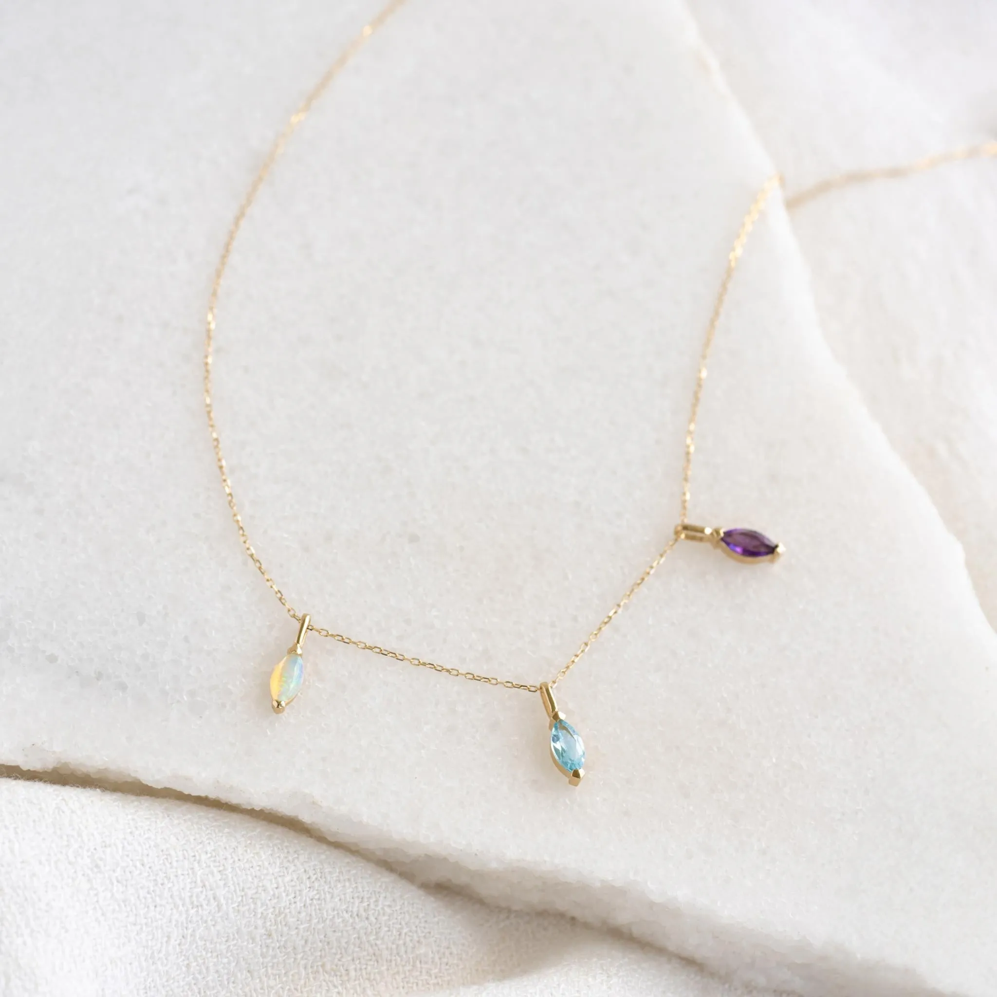 February Birthstone Pendant 14k Gold - Amethyst