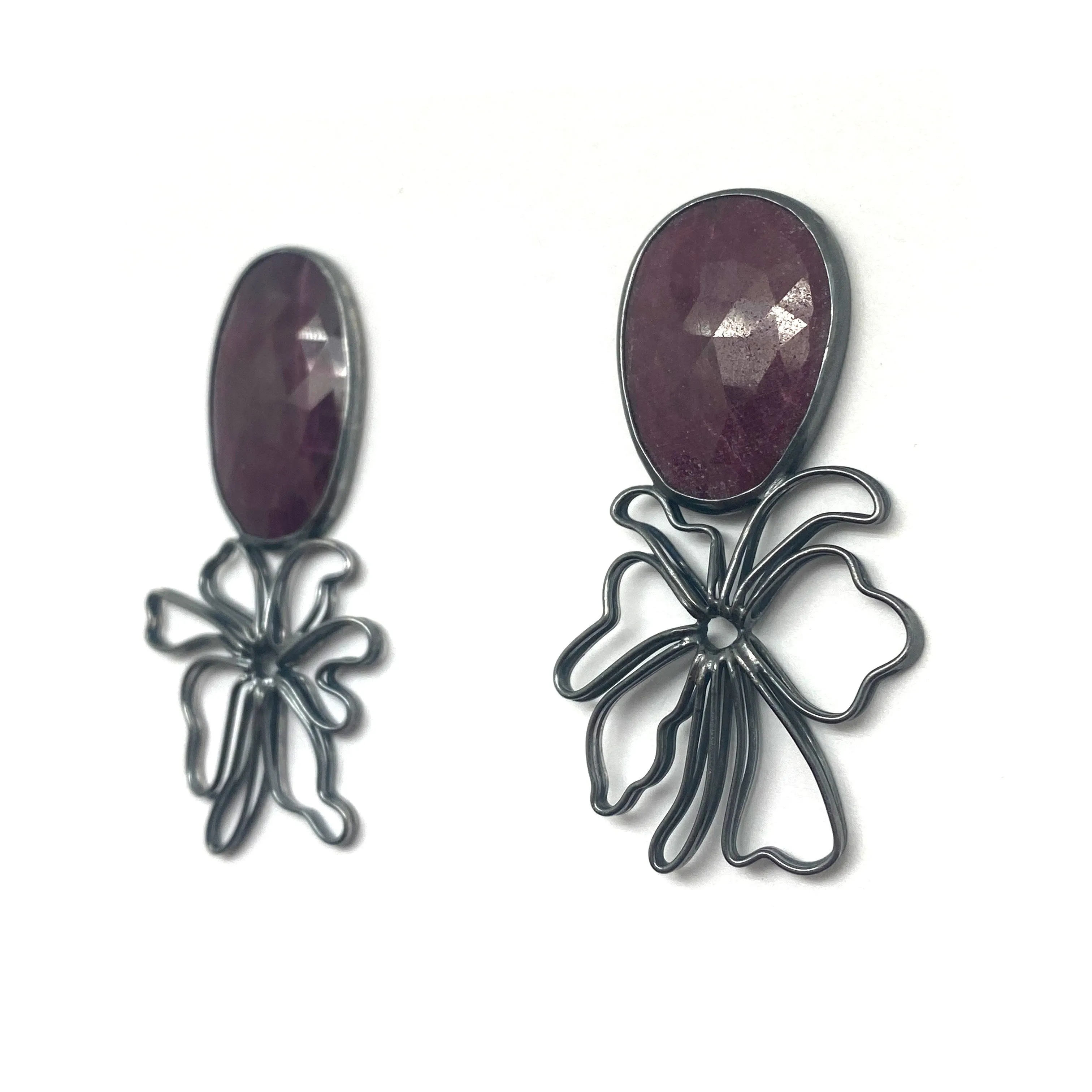 Floral Ruby Earrings