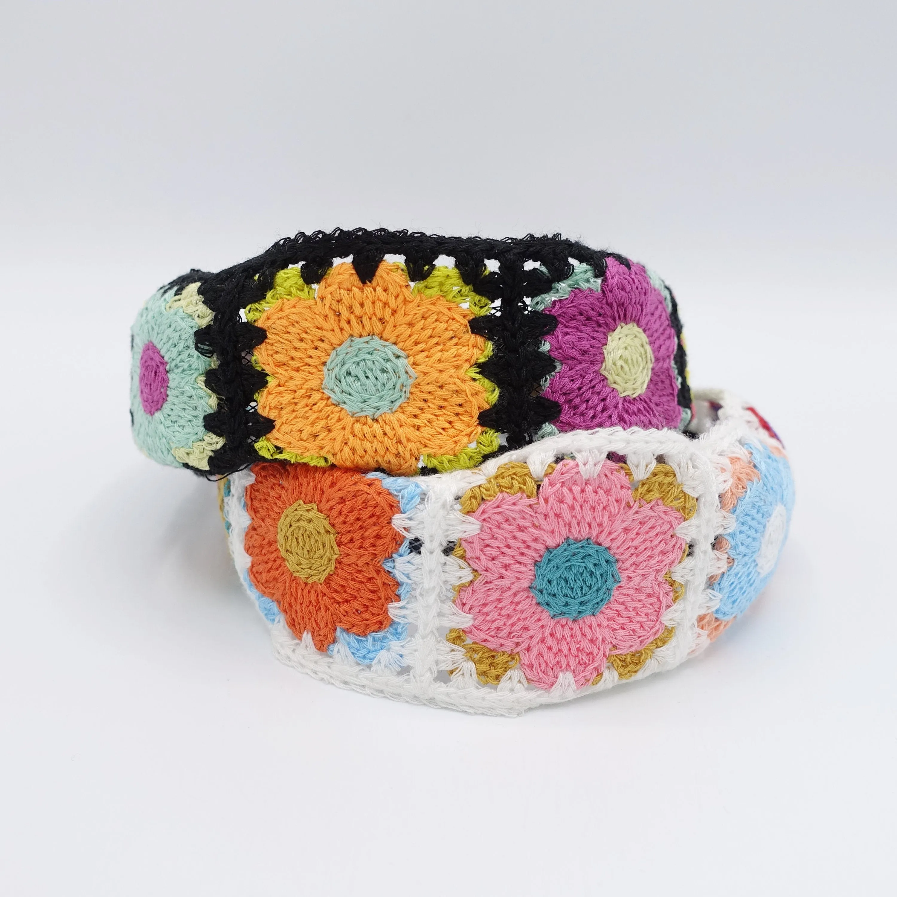 flower crochet headband, knit headband for women
