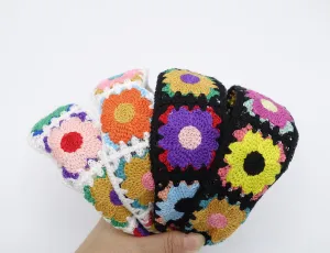 flower crochet headband, knit headband for women